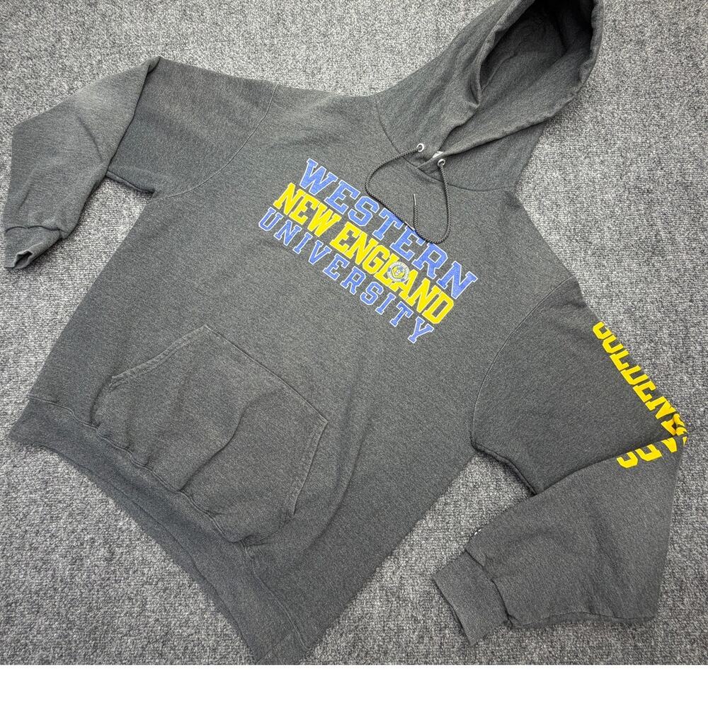 Champion Western New England University Hoodie Mens L Gray Golden Bears College